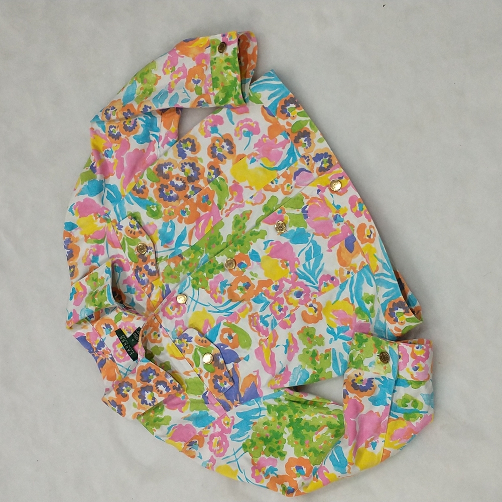 Lauren Ralph Lauren Watercolor Floral Denim Jacket